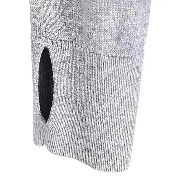 Lululemon The Sweater Life Gray 6 Thumbholes V-Neck Pullover Knit Cashmere Blend - Picture 3 of 4